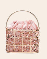 Metal Decore Drawstring clutch bag